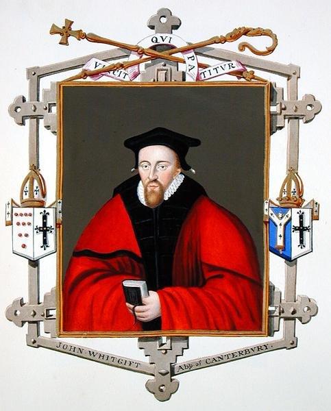Muotokuva John Whitgiftistä (n.1530-1604), Canterburyn arkkipiispasta, vuonna 1825 julkaistusta teoksesta 