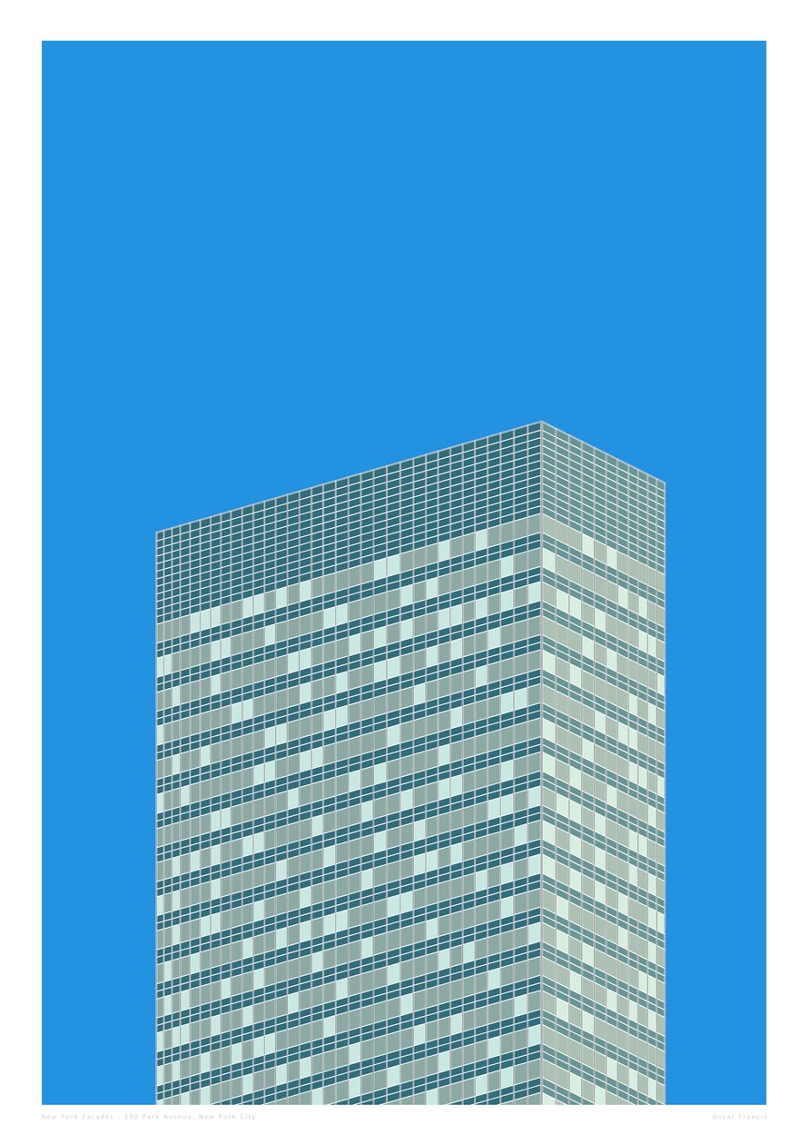 390 Park Avenue, NYC, 2014 (grafiikan giclee-tulostus) tekijältä Sarah Evans