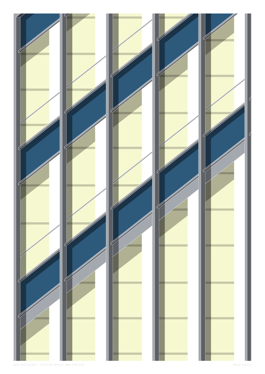 510 Fifth Avenue, NYC, 2015 (grafiikan giclee-tuloste). tekijältä Sarah Evans