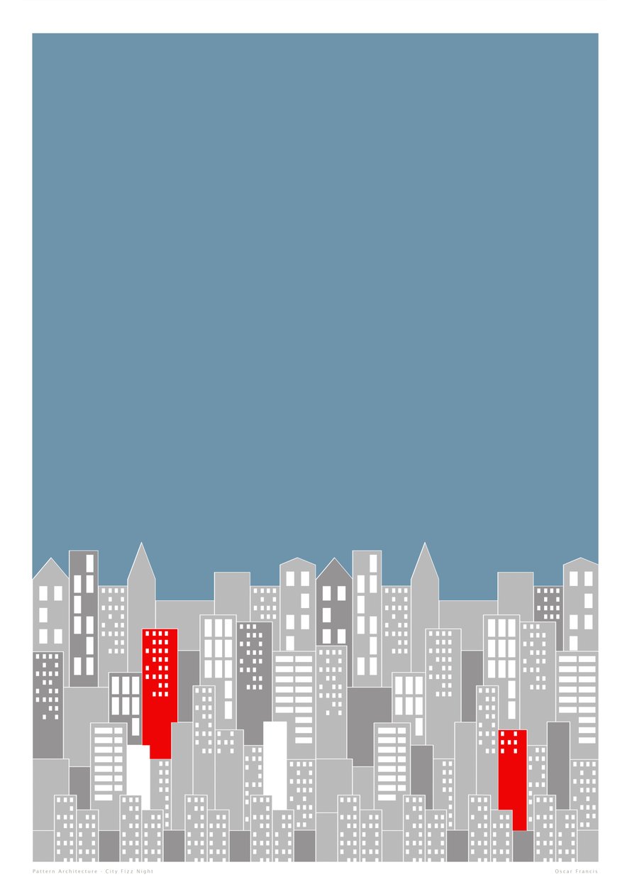 City Fizz Night, 2014 (grafiikan giclee-vedos) tekijältä Sarah Evans