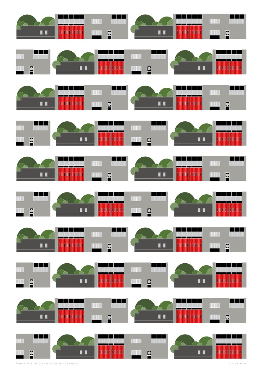 Paloasema Repeat Print, 2014 (graafinen giclee-tulostus) tekijältä Sarah Evans