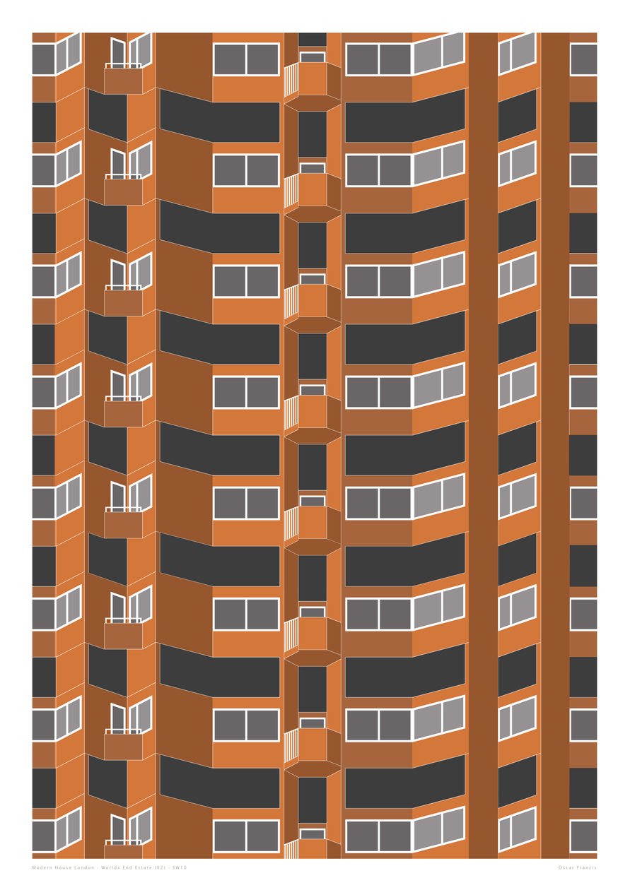 Worlds End Estate, 2014 (grafiikan giclee-vedos) tekijältä Sarah Evans