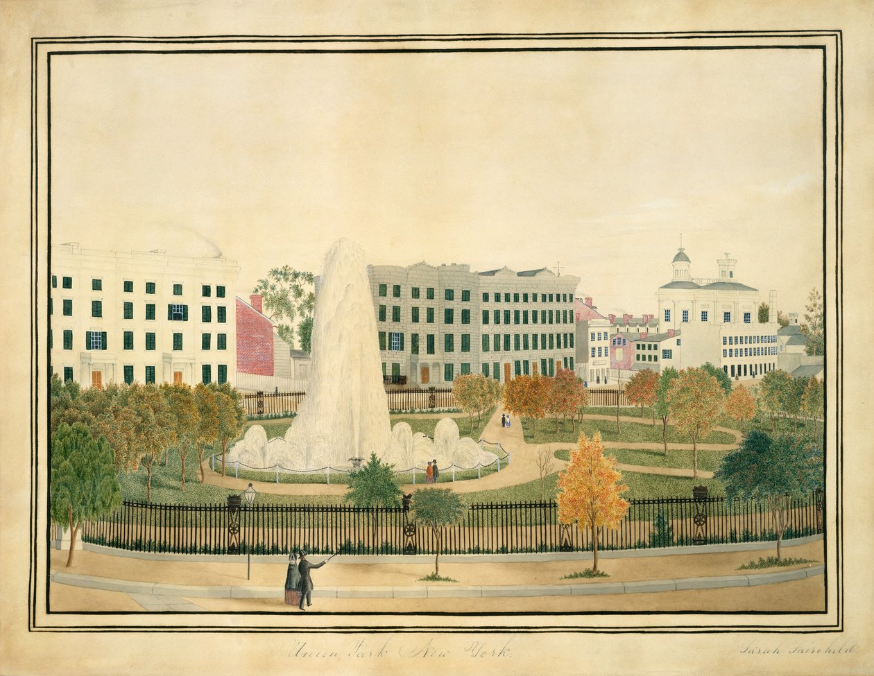 Union Park, New York, n. 1845. tekijältä Sarah Fairchild