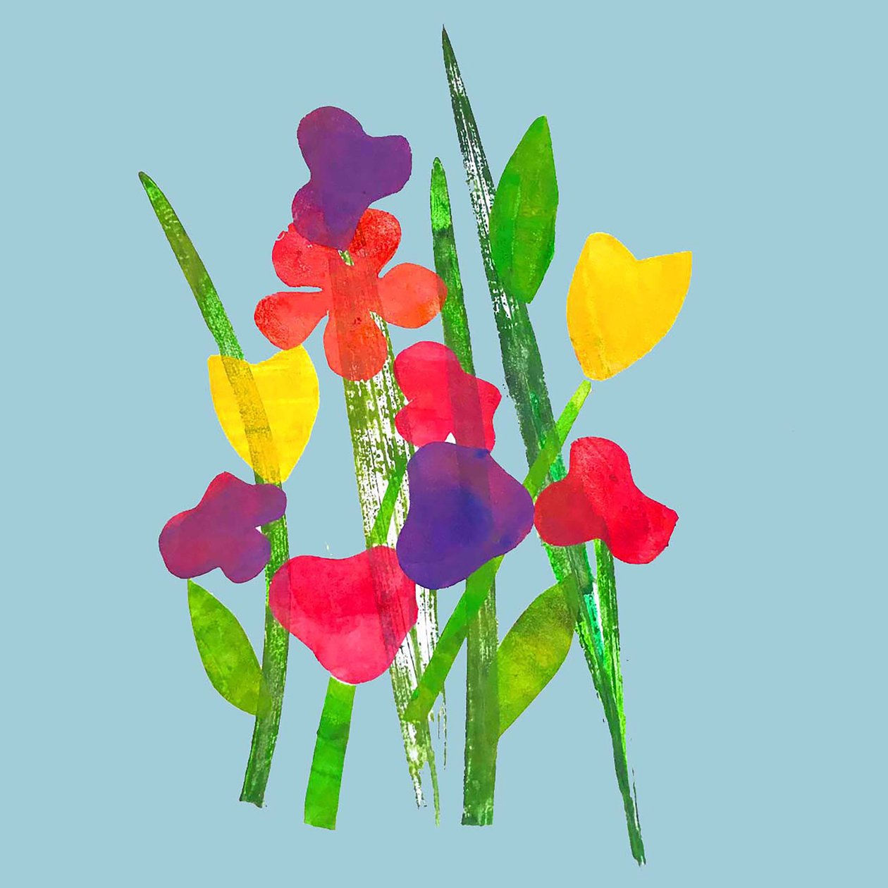 Kukkii, 2019 (muste monoprint) tekijältä Sarah Thompson Engels