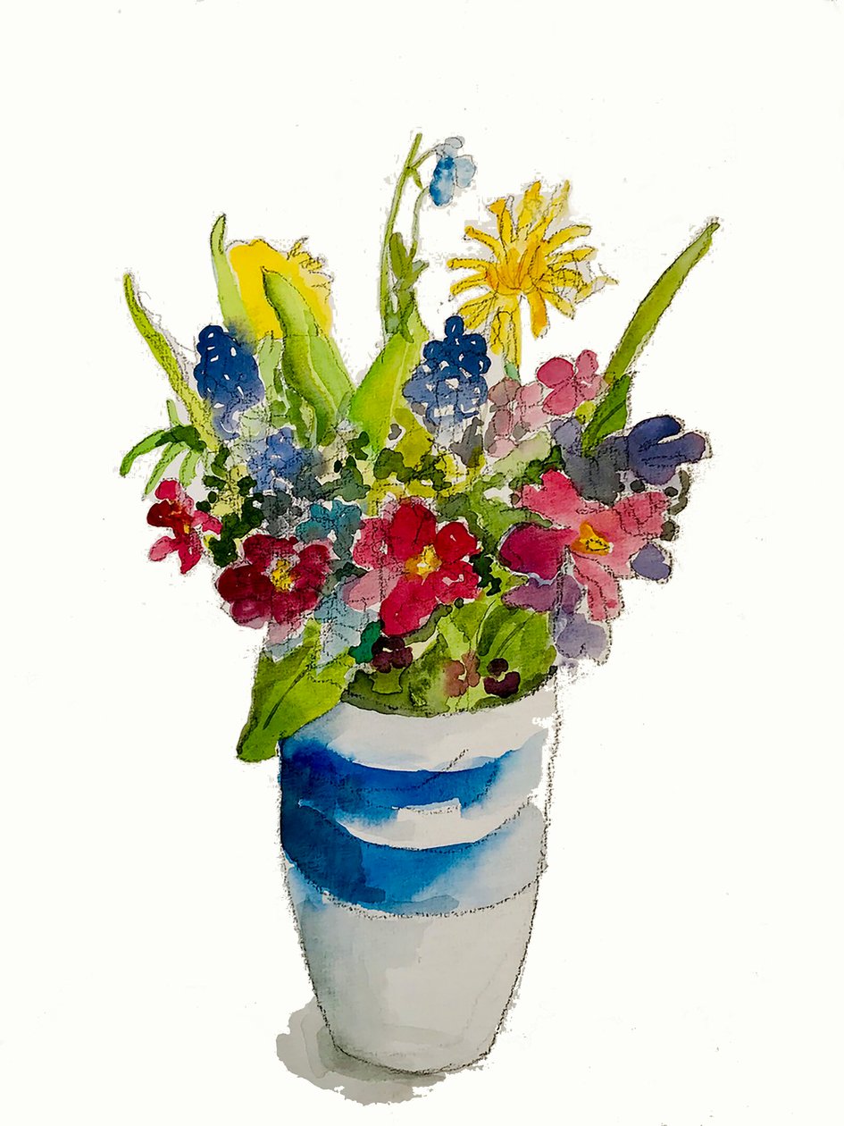 "Posy of flowers", 2020 (akvarelli) tekijältä Sarah Thompson Engels