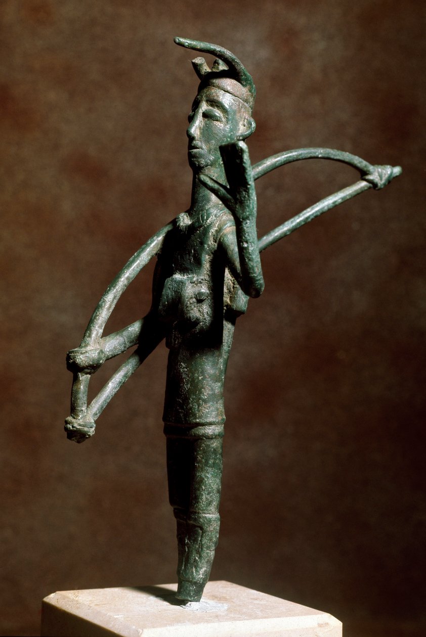 Nuraginen kulttuuri (nuraghi) Sardinia: pronssijousipatsas. 8.-7. vuosisadalla eKr. Cagliari, Kansallinen arkeologinen museo, Sardinia, Italia tekijältä Sardinia Nuragic Civilization