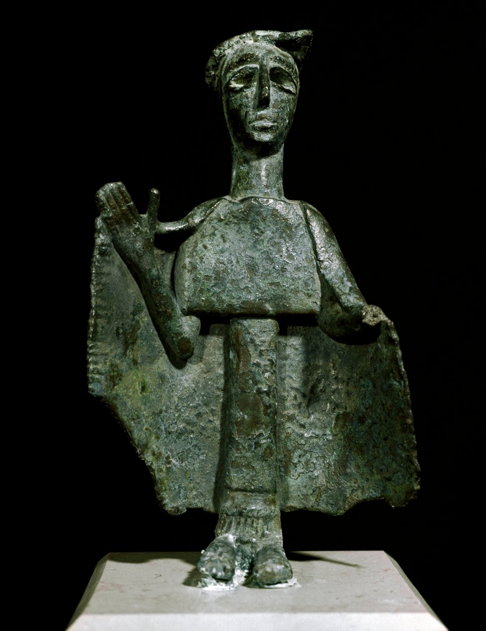 Nuraginen kulttuuri (nuraghi) Sardinia: pronssinen naisen patsas rukouksessa nimeltä Torralba. 8.-7. vuosisadalla eKr. Cagliari, Kansallinen arkeologinen museo, Sardinia, Italia tekijältä Sardinia Nuragic Civilization