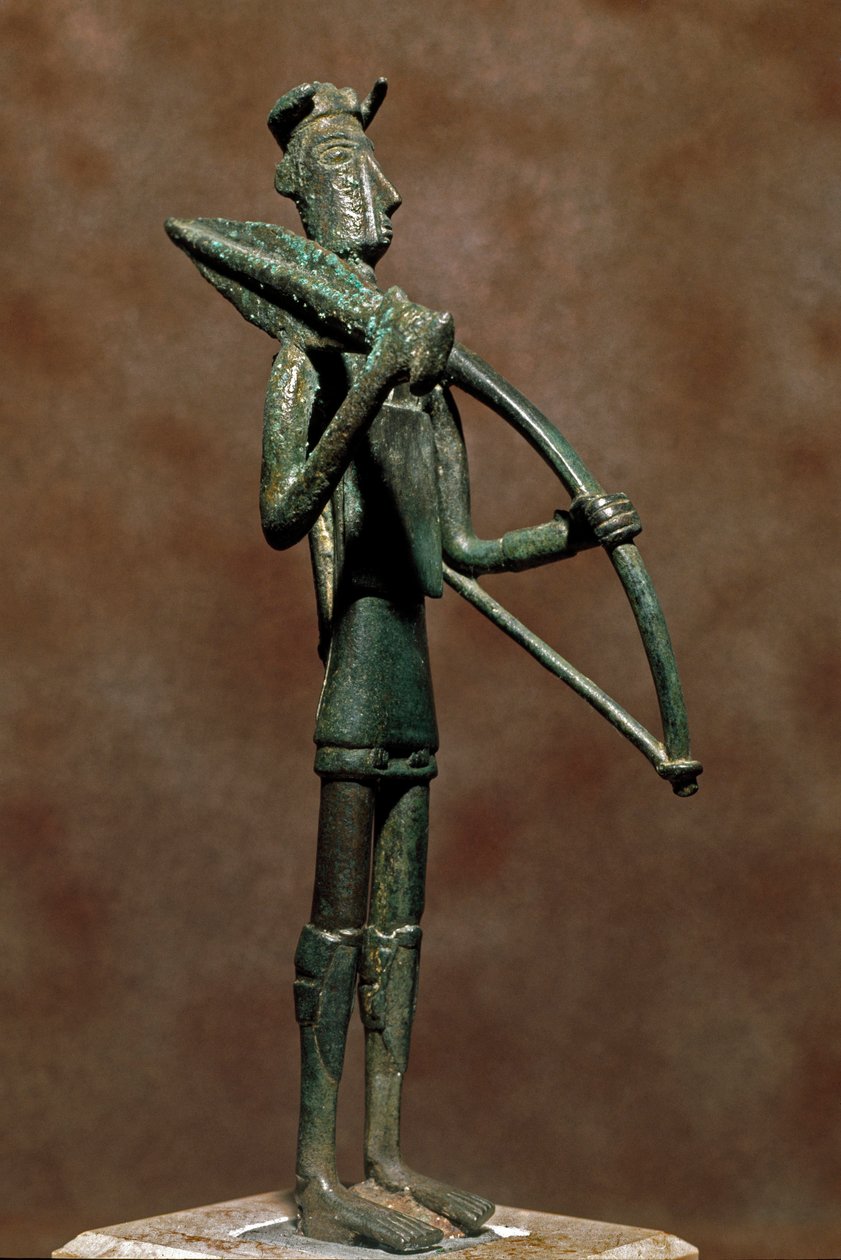 Nuraginen kulttuuri (nuraghi) Sardinia: pronssinen soturipatsas. 8.-7. vuosisadalla eKr. Cagliari, Kansallinen arkeologinen museo, Sardinia, Italia tekijältä Sardinia Nuragic Civilization