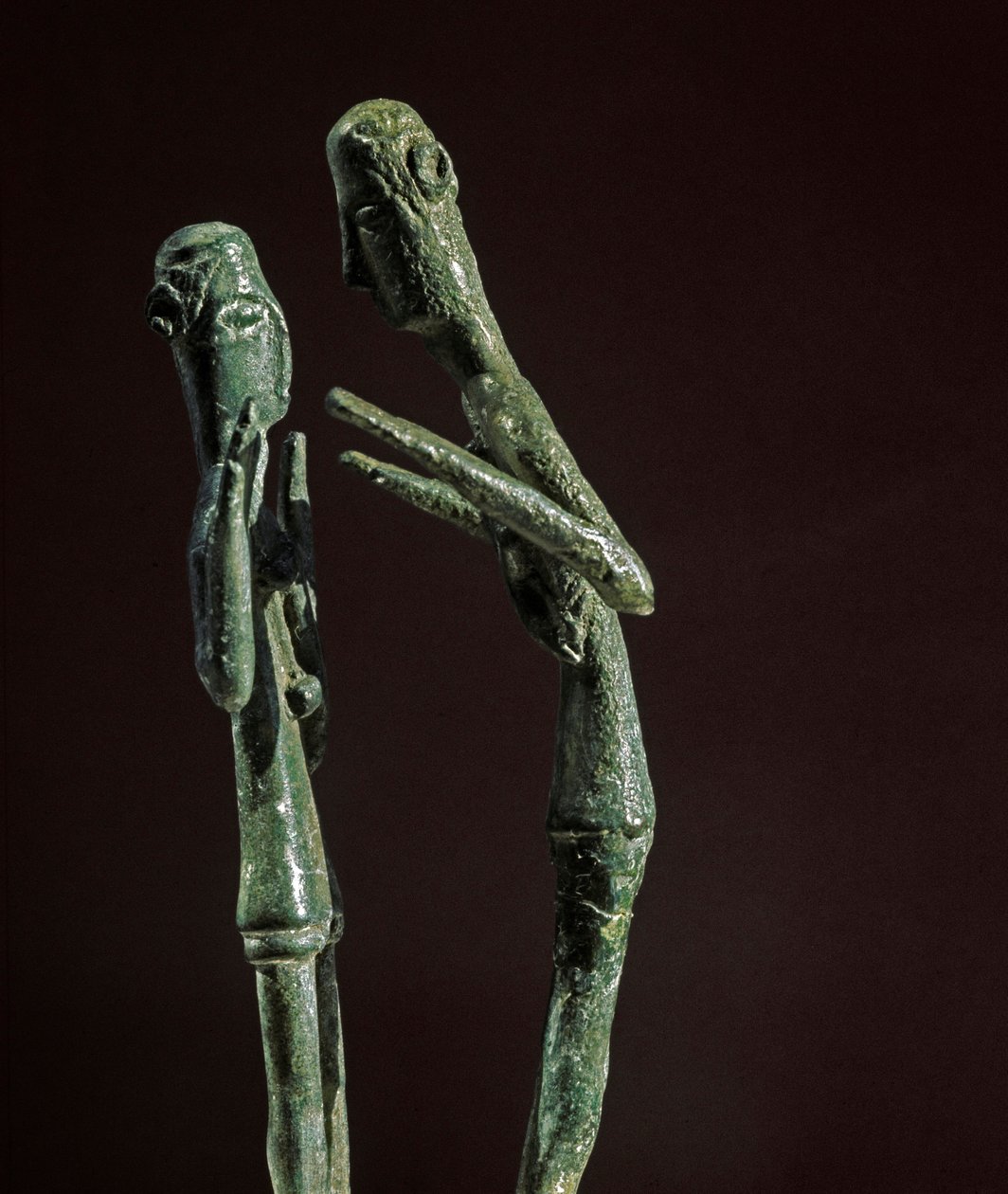 Nuragic kulttuuri (nuraghi) Sardinia: veistoksellinen ryhmä pronssisia painijia. 8.-7. vuosisadalla eKr. Cagliari, Kansallinen arkeologinen museo, Sardinia, Italia tekijältä Sardinia Nuragic Civilization
