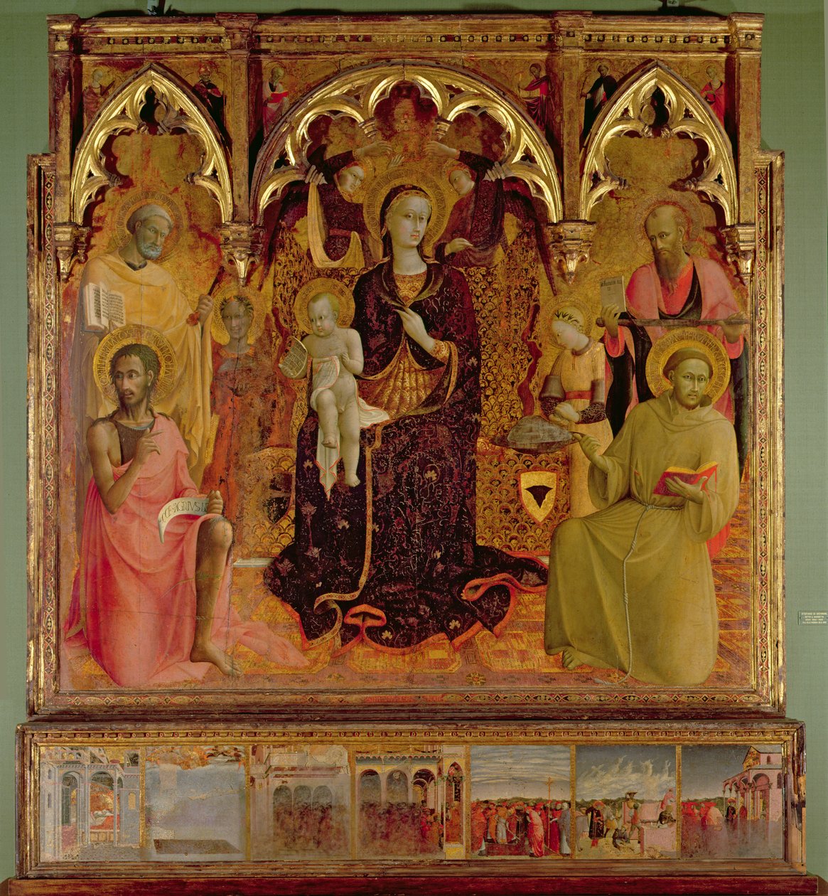 Lumen Madonnan alttaritaulu, n. 1430-32 (tempera taulussa) tekijältä Stefano Sassetta