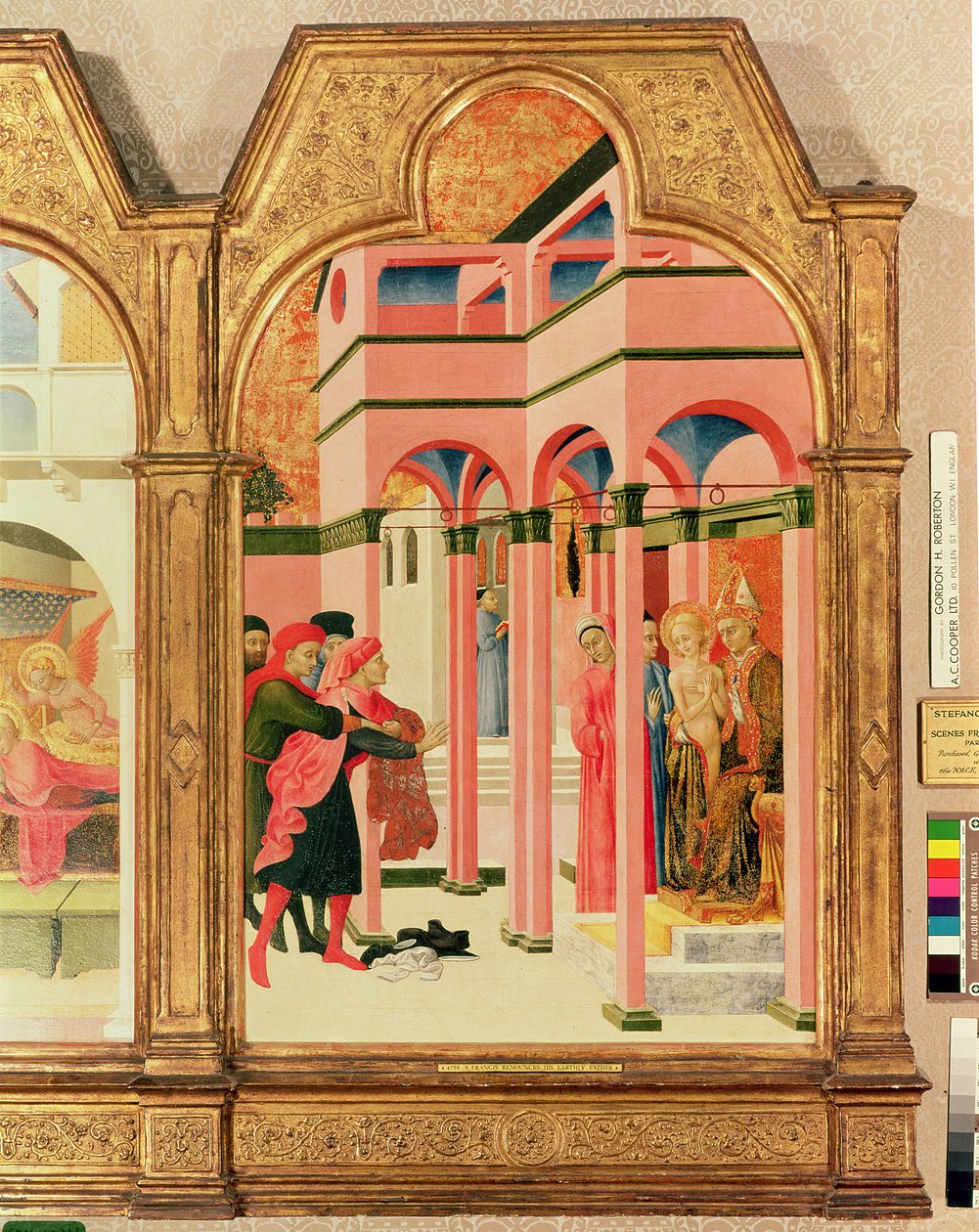 Pyhä Franciscus luopui maallisesta isästään, 1437-44 (tempera paneelissa) tekijältä Stefano Sassetta