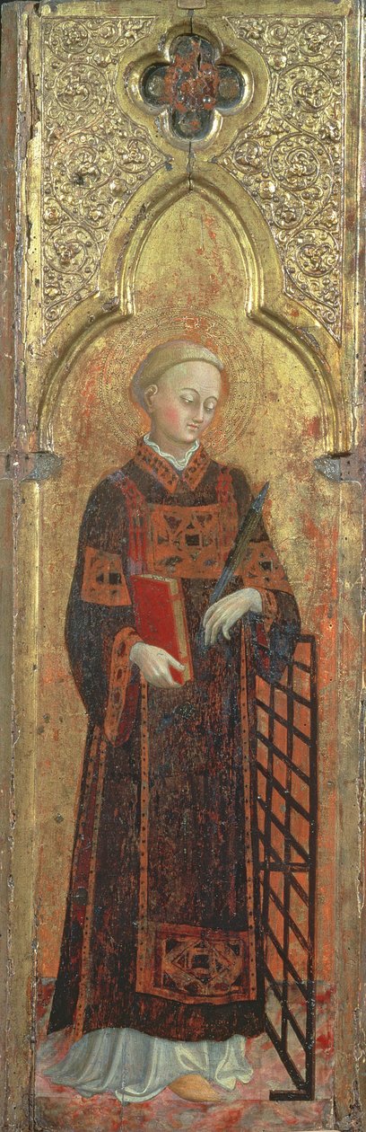 Pyhä Laurentius, alunperin San Francescon kirkon polyptyykin paneeli Sansepolcrossa, noin 1392-1450 (tempera paneelilla). tekijältä Stefano Sassetta