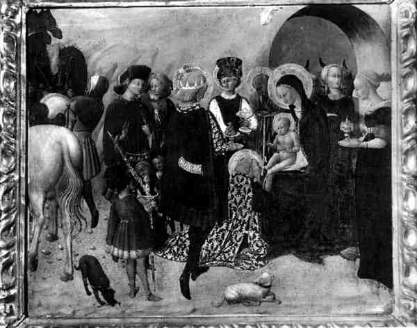 The Adoration of the Magi (tempera paneelissa) (m/w kuva) tekijältä Sassetta (c.1392 1450)