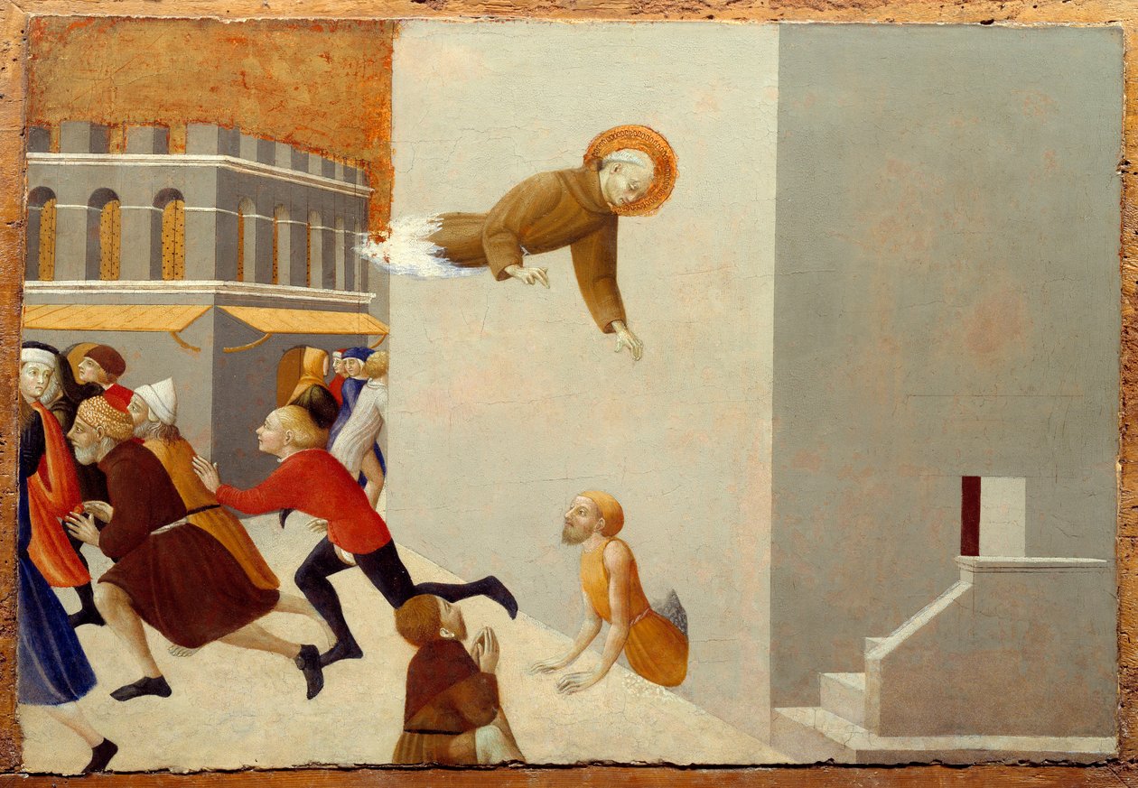 Siunattu Ranieri Rasini poistaa köyhät Firenzen vankilasta Stefano di Giovanni di Console dit il Sassetta (1392-n. 1450) puumaalaus 1400-luvulta su. 0,43x0,63 m tekijältä Sassetta (c.1392 1450)