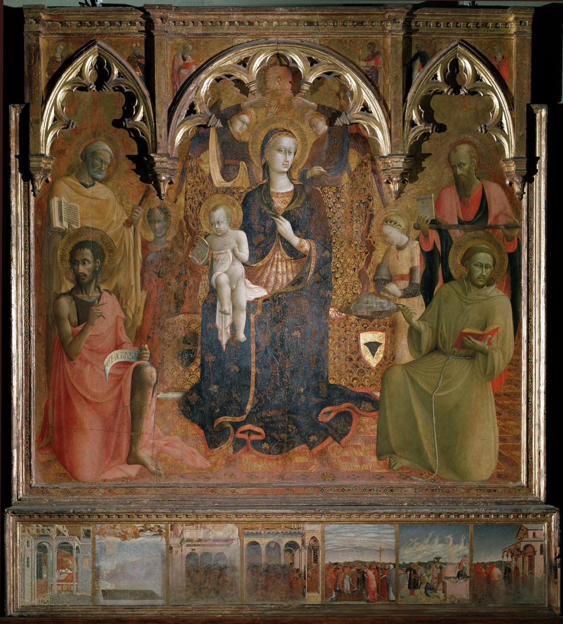 Lumen neitsyt polyyptyykki - tempera puulla tekijältä Sassetta (c.1392 1450)