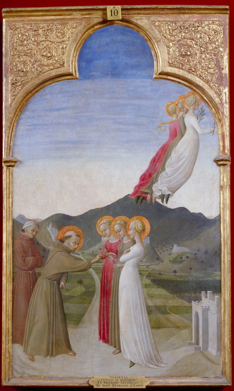 Pyhän Franciscus Assisilaisen mystinen häät, 1444 tekijältä Sassetta