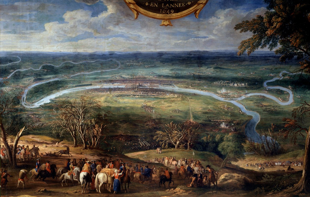 Louis II of Bourbon, Conden prinssi (Bourbon-Conde) (Grand Conde) (1621-1686), Pariisin saarto vuonna 1649 Vapahtaja Le Conten Fronde-maalauksen aikana (Leconte, Le Comte, Lecomte) (1659) -1694) 1600-luvun Chantilly, Musee Conde tekijältä Sauveur Le Conte
