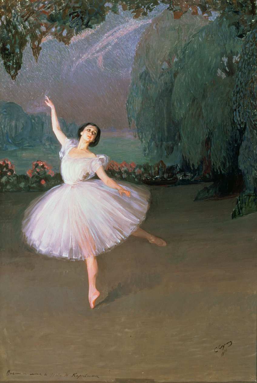 Ballerina Karsavina Sylphide-näyttelijänä tekijältä Savelij Abramovich Sorin
