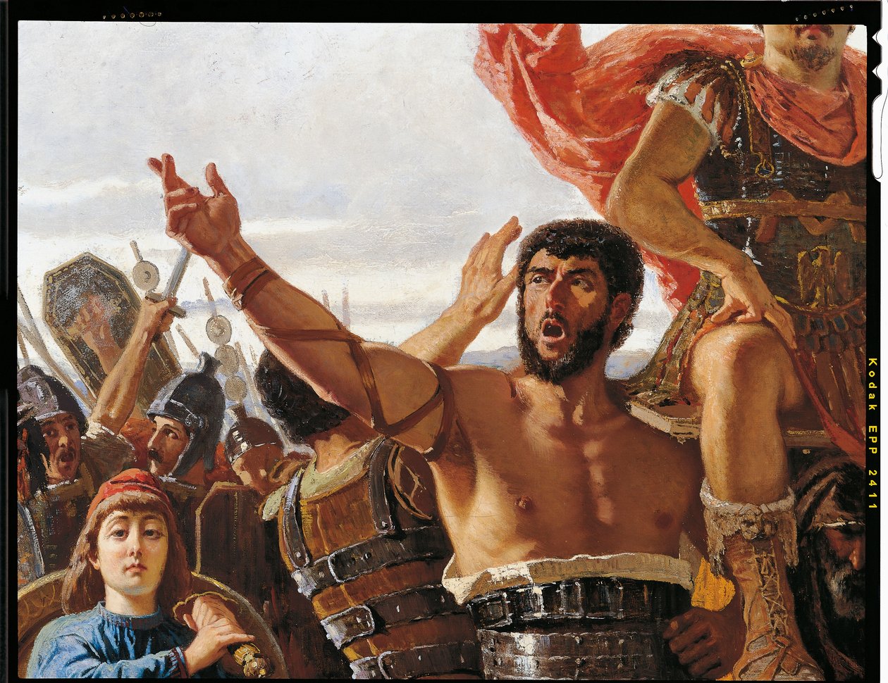 Marion voitto, yksityiskohta, Francesco Saverio Altamura (1822-1897), öljy kankaalle, 234x352 cm tekijältä Saverio Altamura