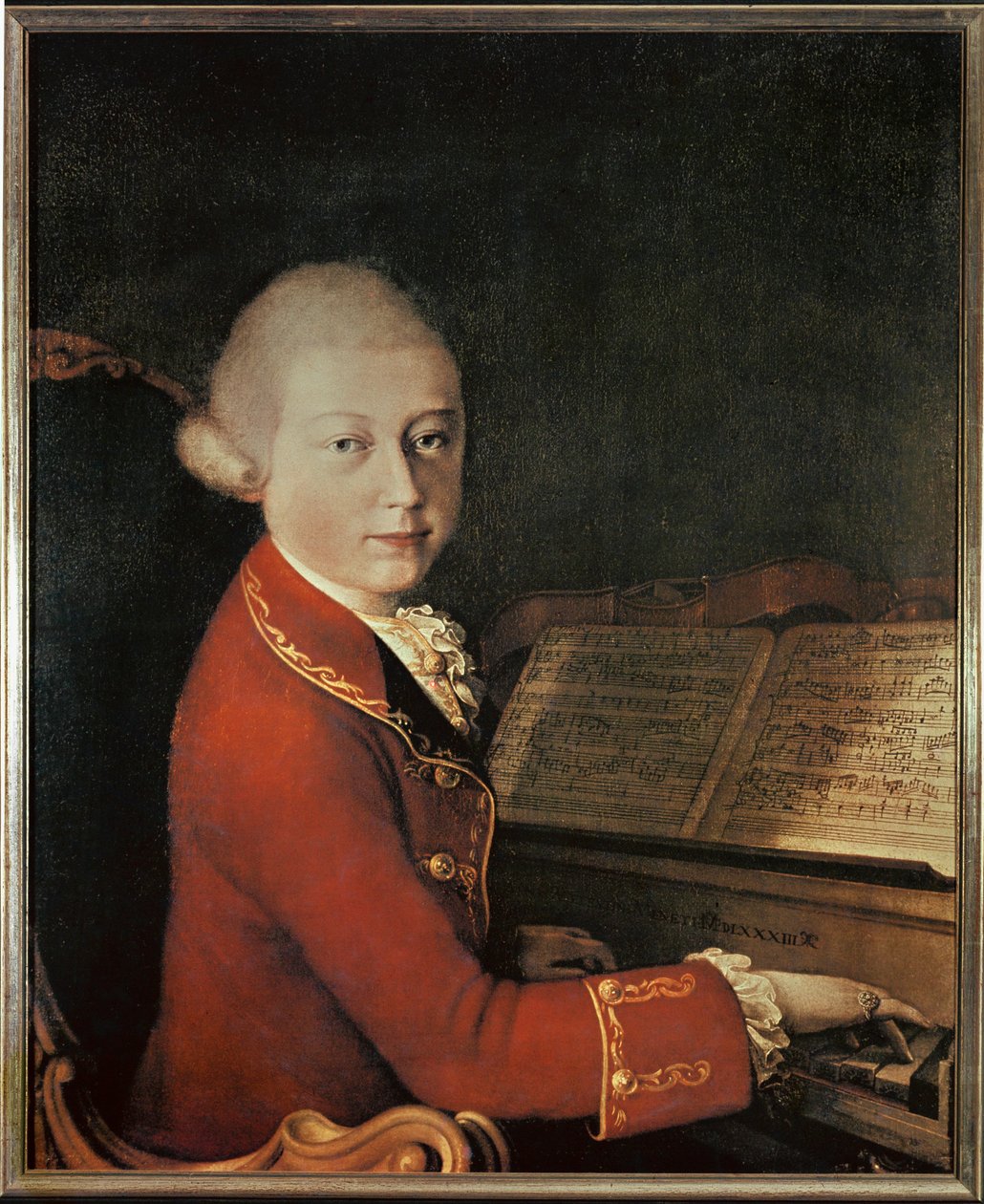 Mozart Veronassa (öljy kankaalle) tekijältä Saverio dalla (after) Rosa