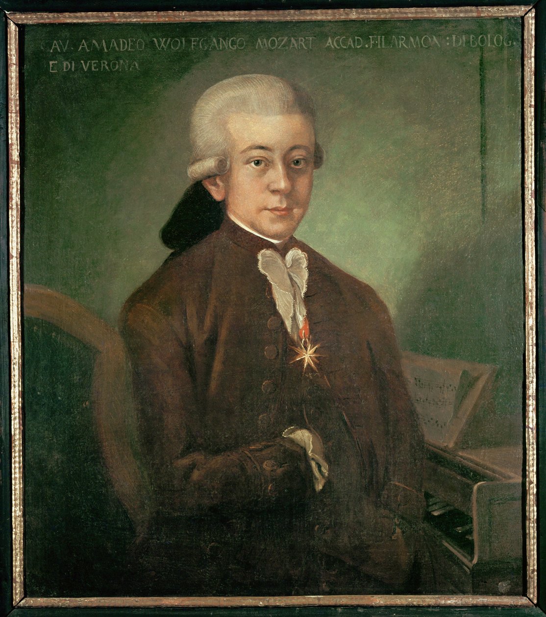 Mozart kultaisen kannuksen ritarina ... (öljy kankaalle) tekijältä Saverio dalla Rosa