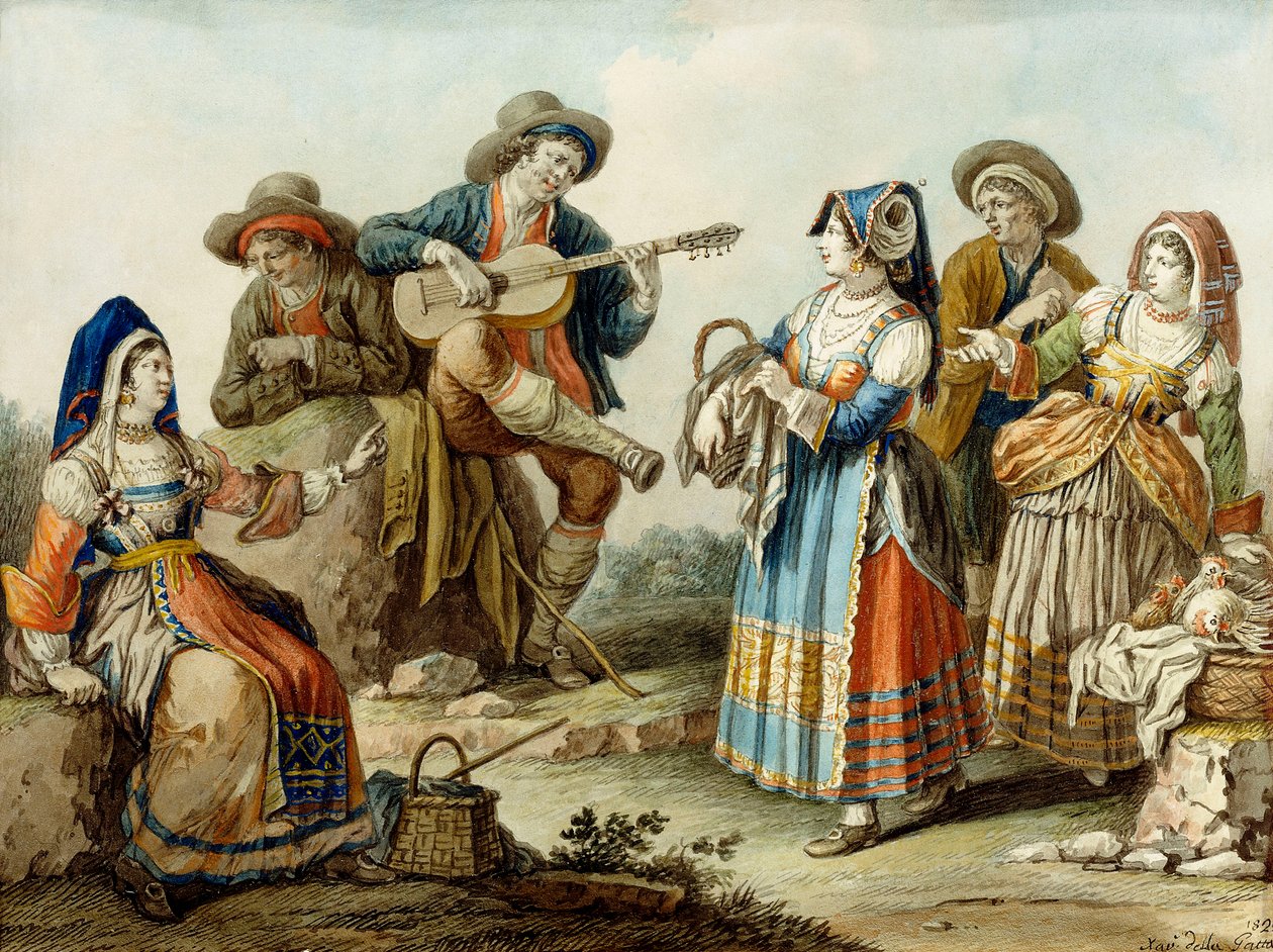 Napolilainen laulu, 1882 tekijältä Saviero Xavier della Gatta