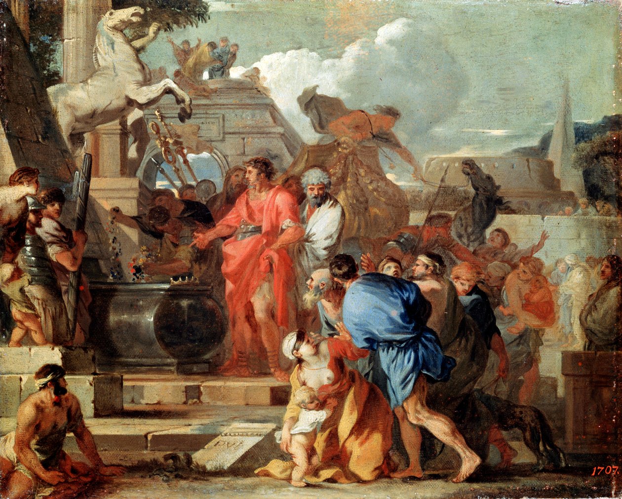 Augustus ennen Aleksanteri Suuren hautaa, 1600-luku. tekijältä Sébastien Bourdon