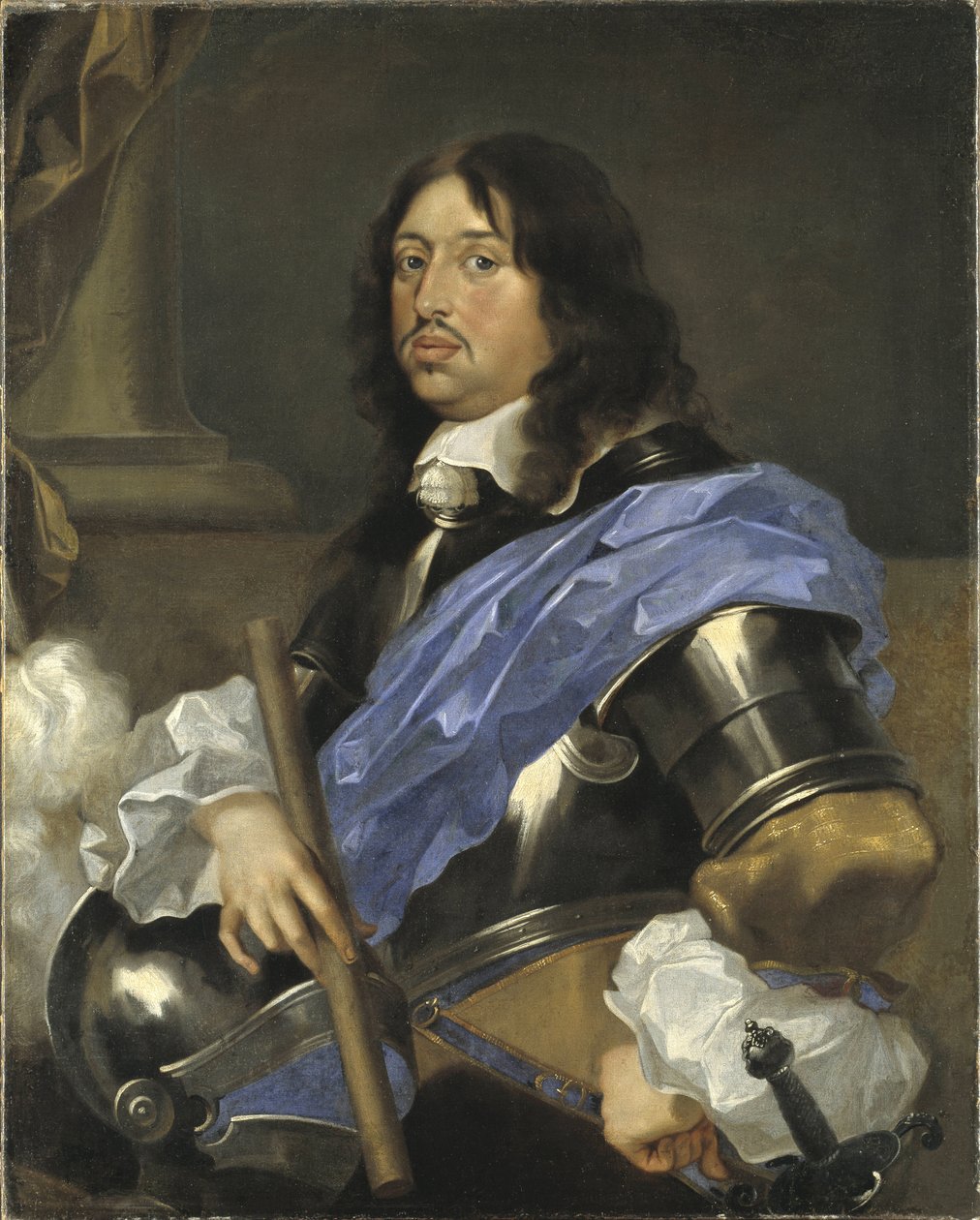 Charles X Gustave roi de Suede - Muotokuva Ruotsin kuninkaan Kaarle X Kustaasta (1622-1660), kirjoittanut Bourdon, Sebastien (1616-1671). Öljy kankaalle. Mitat: 102x82 cm. Tukholman kansallismuseo tekijältä Sébastien Bourdon