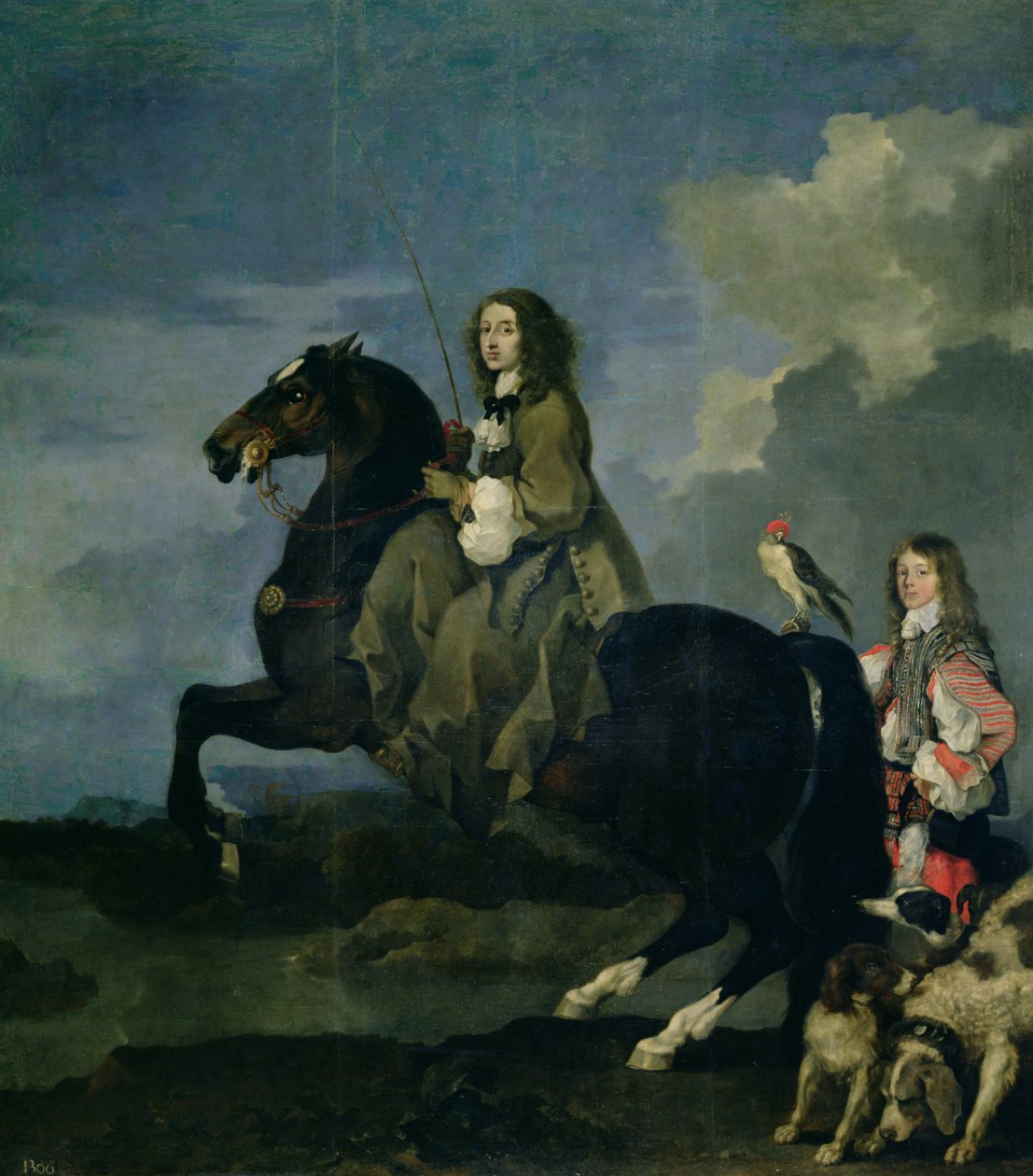 Christina of Sweden (1626-89) hevosen selässä tekijältä Sébastien Bourdon