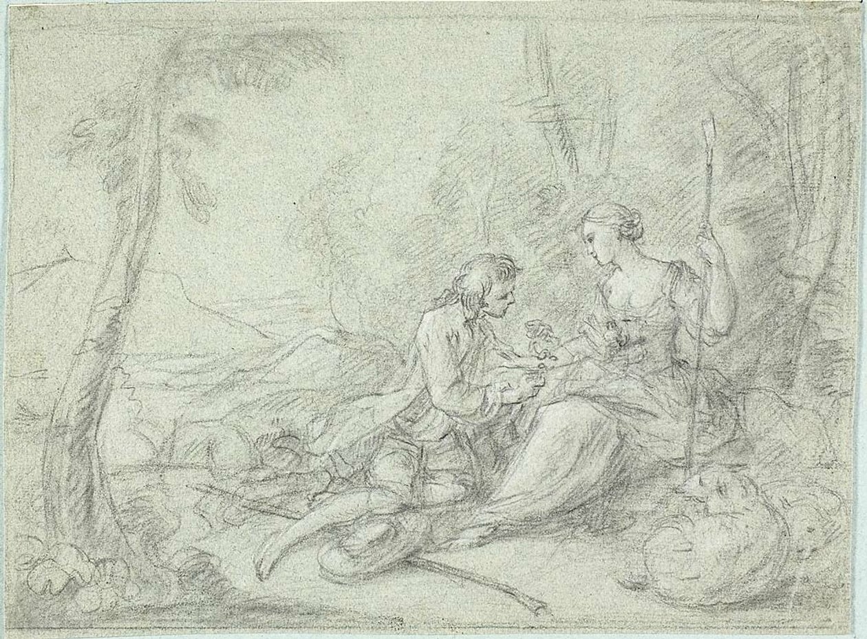 Paimen ja paimentolainen tekijältä Sébastien Le Clerc the Younger