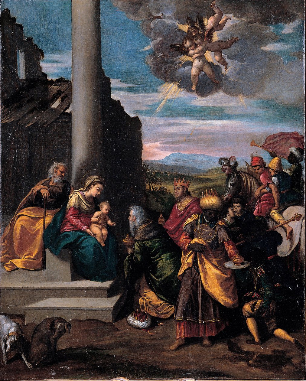 Maagien palvonta, 1575-1580 tekijältä Sigismondo Scarsellino