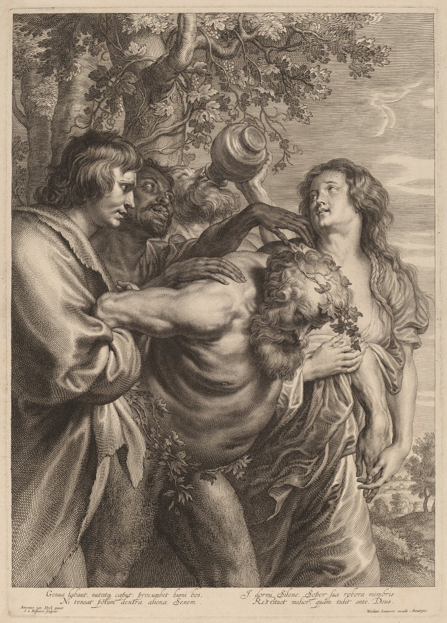 Humalainen Silenus tekijältä Schelte Adams Bolswert after Sir Anthony van Dyck