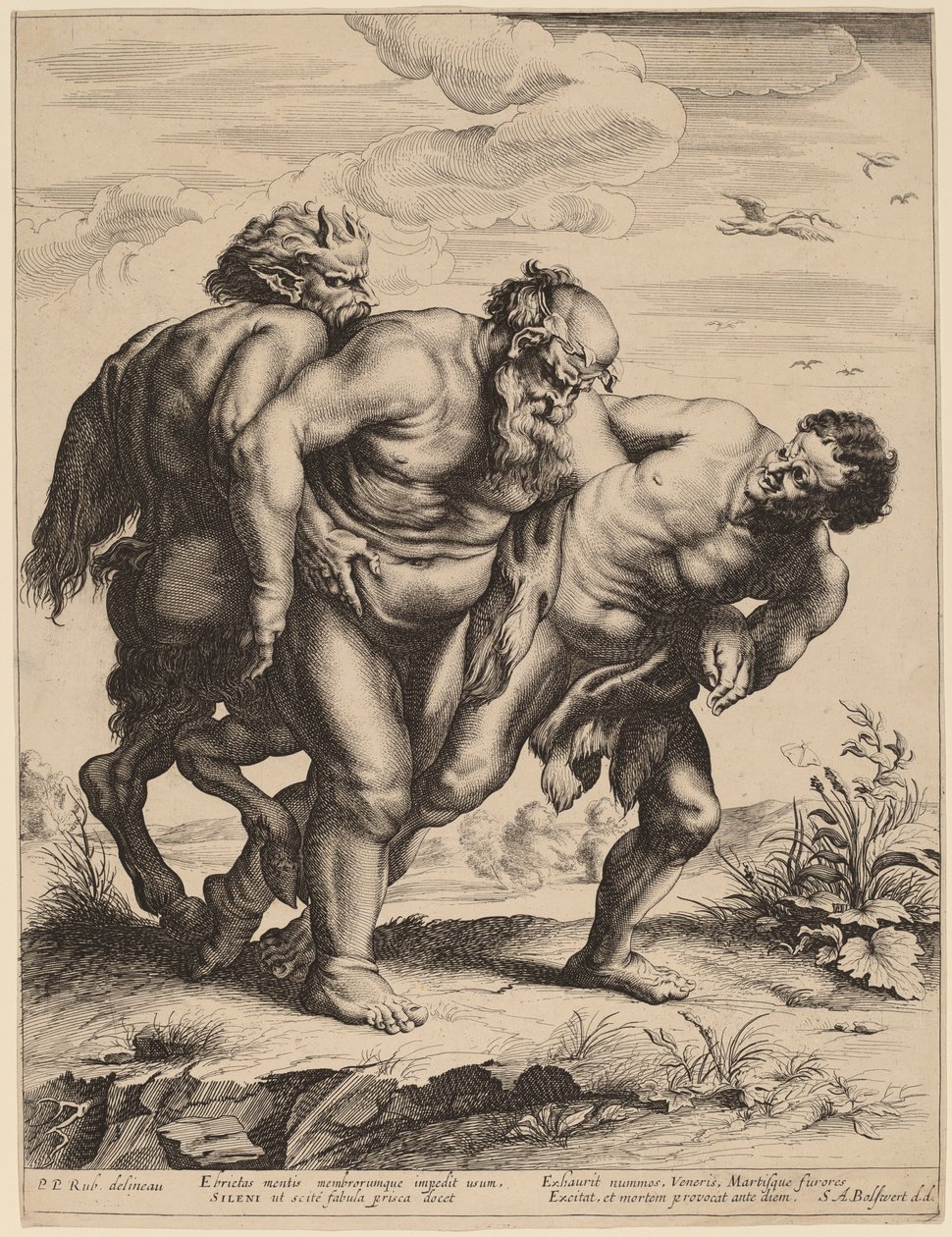 El finès Silenus borratxo tekijältä Schelte Adams Bolswert after Sir Peter Paul Rubens