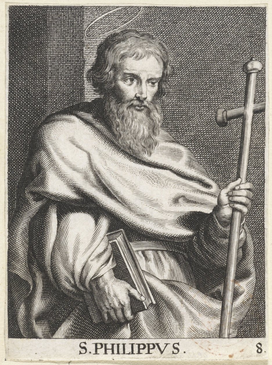 H. Philippus S. Philippus (otsikko esineessä) Kristus, Maria ja apostolit (sarjan nimi) tekijältä Schelte Adamsz. Bolswert (possibly)