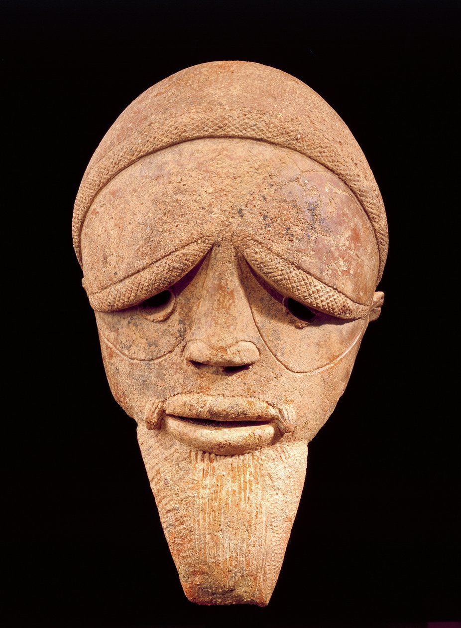 Terrakottaveistos miehen päästä, Sokoto, Nigeria, 6.-2. vuosisadalla eKr. tekijältä School African