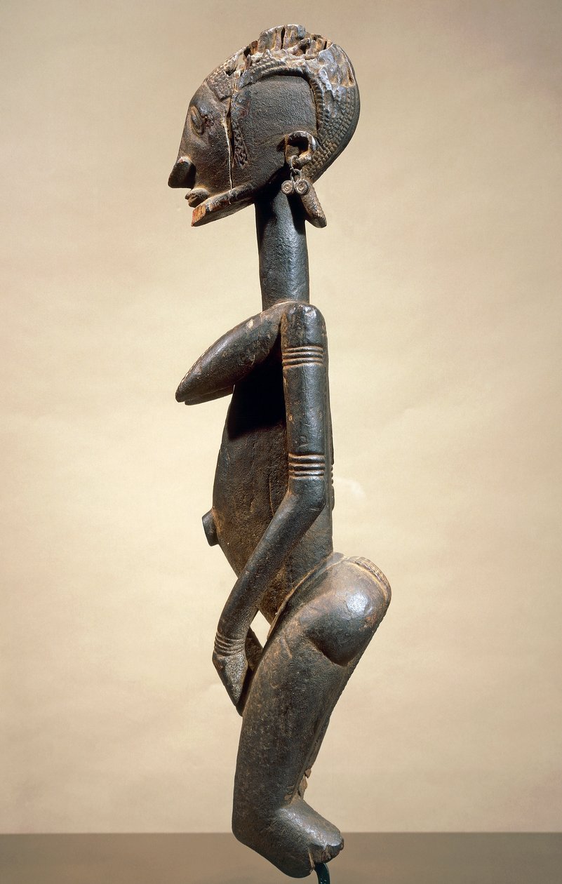 Puu- ja metalliveistos, Master of slanting eyes, korkeus 59 cm, dogoniheimon taide Mali tekijältä School African