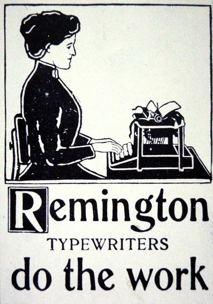 Remington-kirjoituskoneiden mainos tekijältä School American