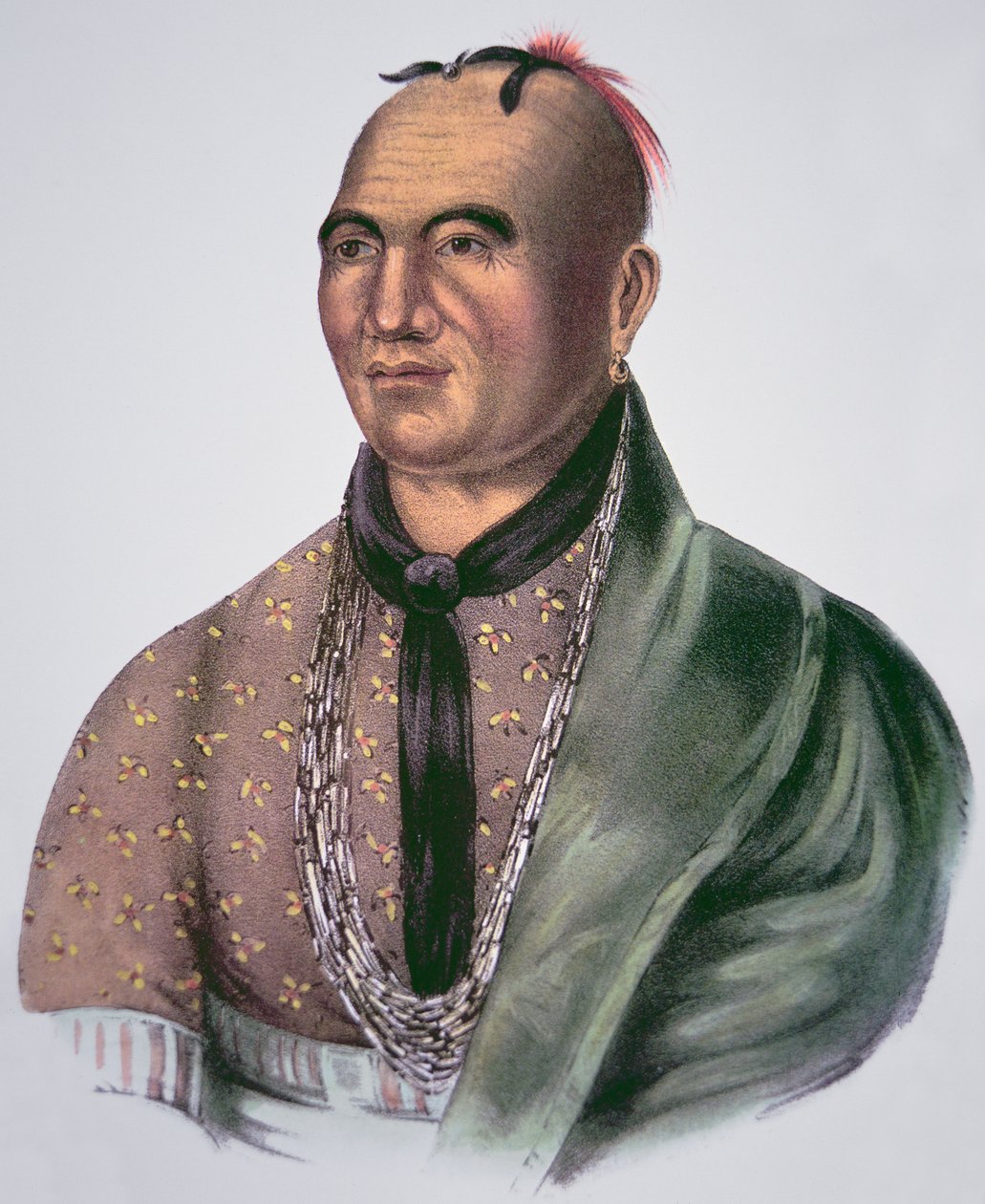 Joseph Brant (1742-1807) Mohawkien päällikkö (väri litho) tekijältä School American