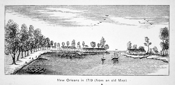 New Orleans vuonna 1719 (litho) tekijältä School American