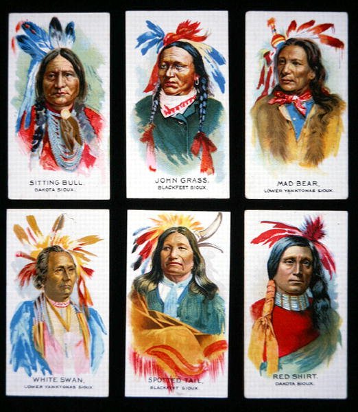 Kuusi merkittävää Sioux-johtajaa (väri litho) tekijältä School American