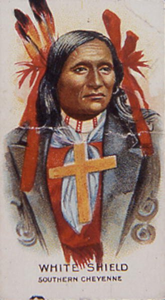 White Shield, eteläisen Cheyenne-heimon (väri litho) tekijältä School American