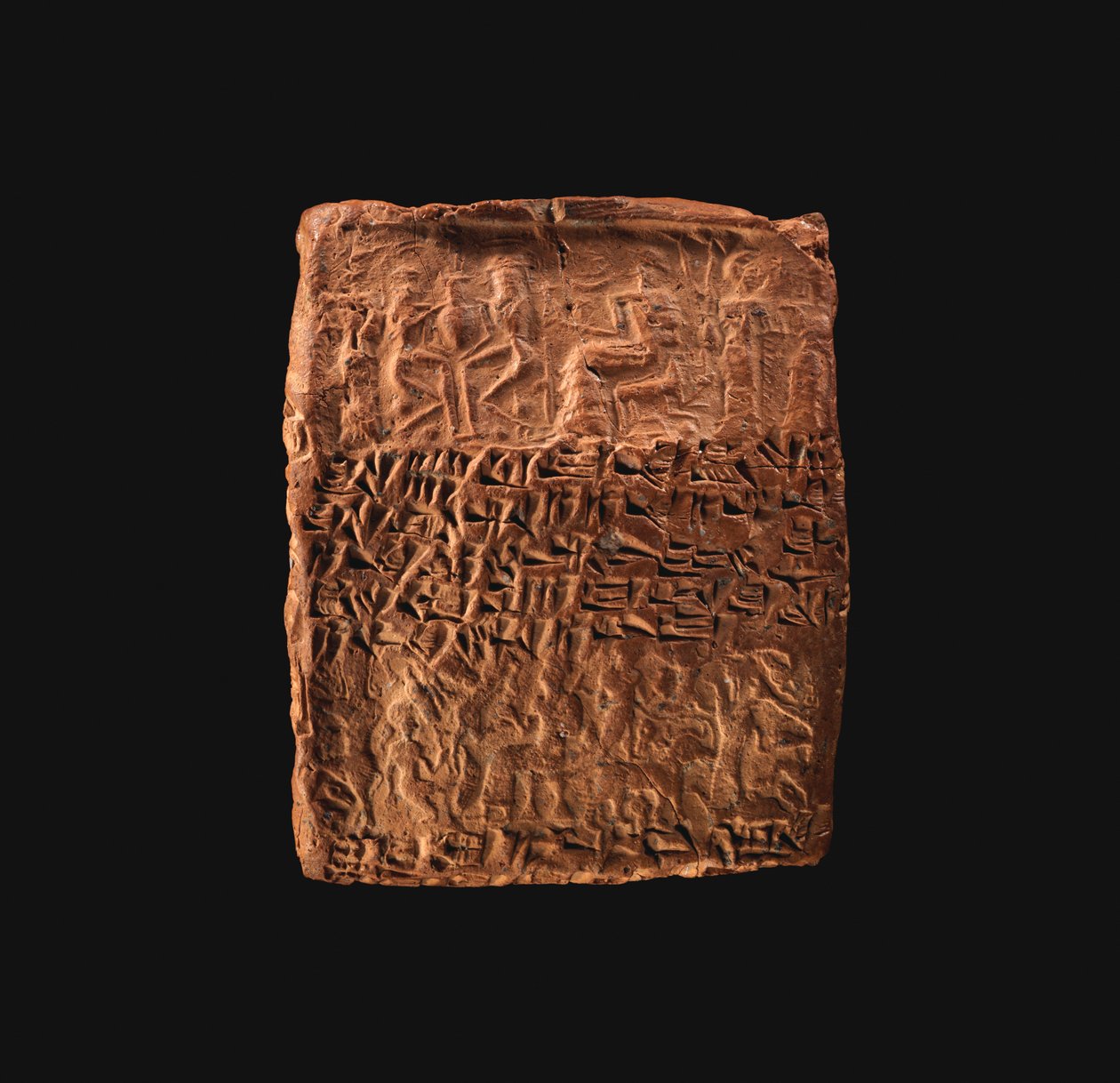 Nuolenpäällinen tablettikotelo, jossa on neljä sylinterisinettiä, n. 20.–19. vuosisadalla eKr. (savi) tekijältä School Assyrian