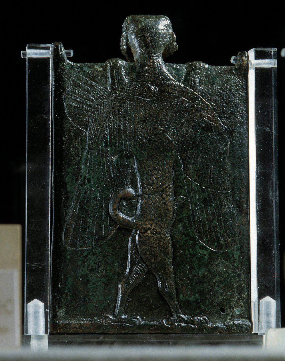 Itämainen taide, Assyria (Mesopotamia): manaamista edustava kirjanen (pronssi, selkä), antiikki. Pariisi, Musee du Louvre tekijältä School Assyrian