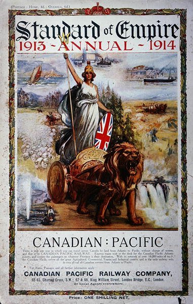 Mainos Standard of Empire Annual 1913-14 -lehden kannessa (värilitho) tekijältä School Canadian