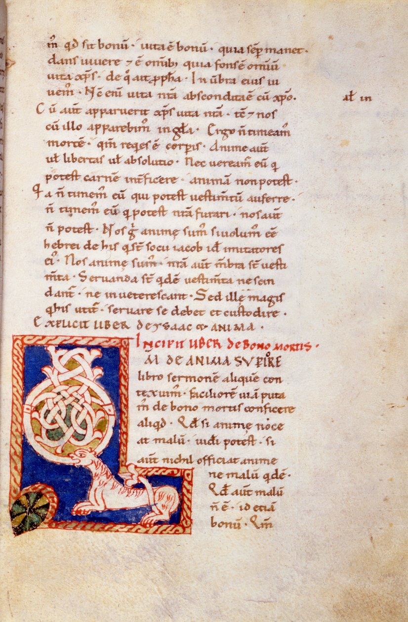 Pienoismalli Vanhan testamentin sivu. 13. vuosisadalla. Carolingian oli. Trivulziana-kirjasto, Milano. tekijältä School Carolingian