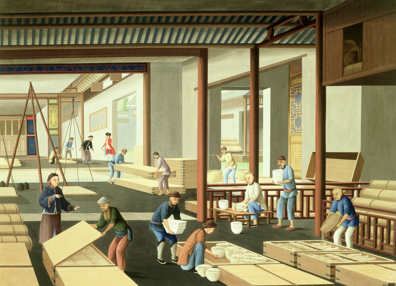 Posliinin valmistus (guassi paperille) tekijältä School Chinese