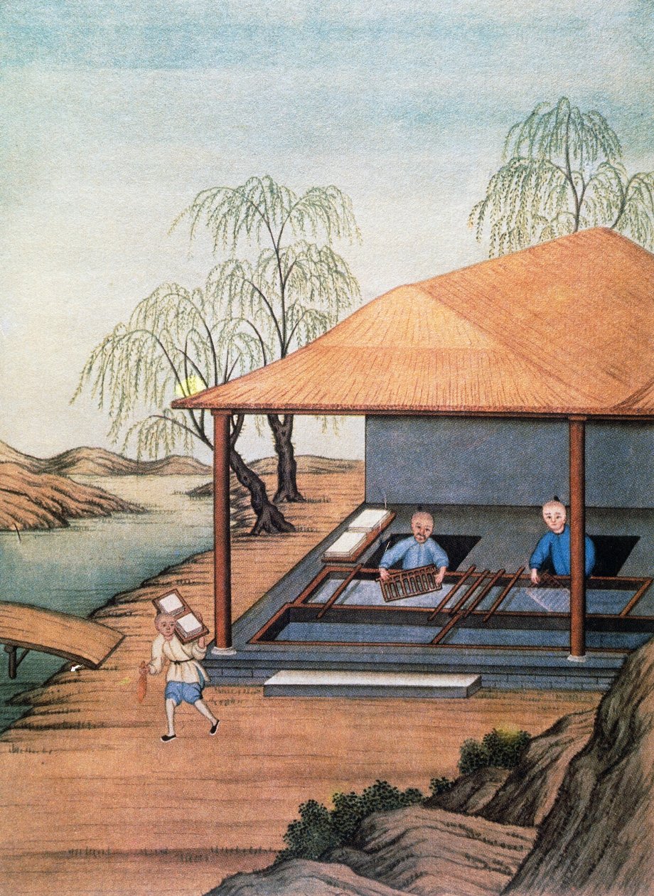 Vanha paperitehdas, väripainatus, Kiina tekijältä School Chinese