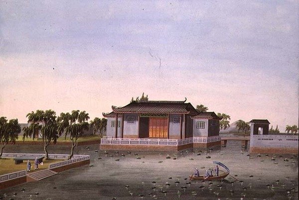 Water Garden, n. 1820-40 (vesiväri paperilla) tekijältä School Chinese