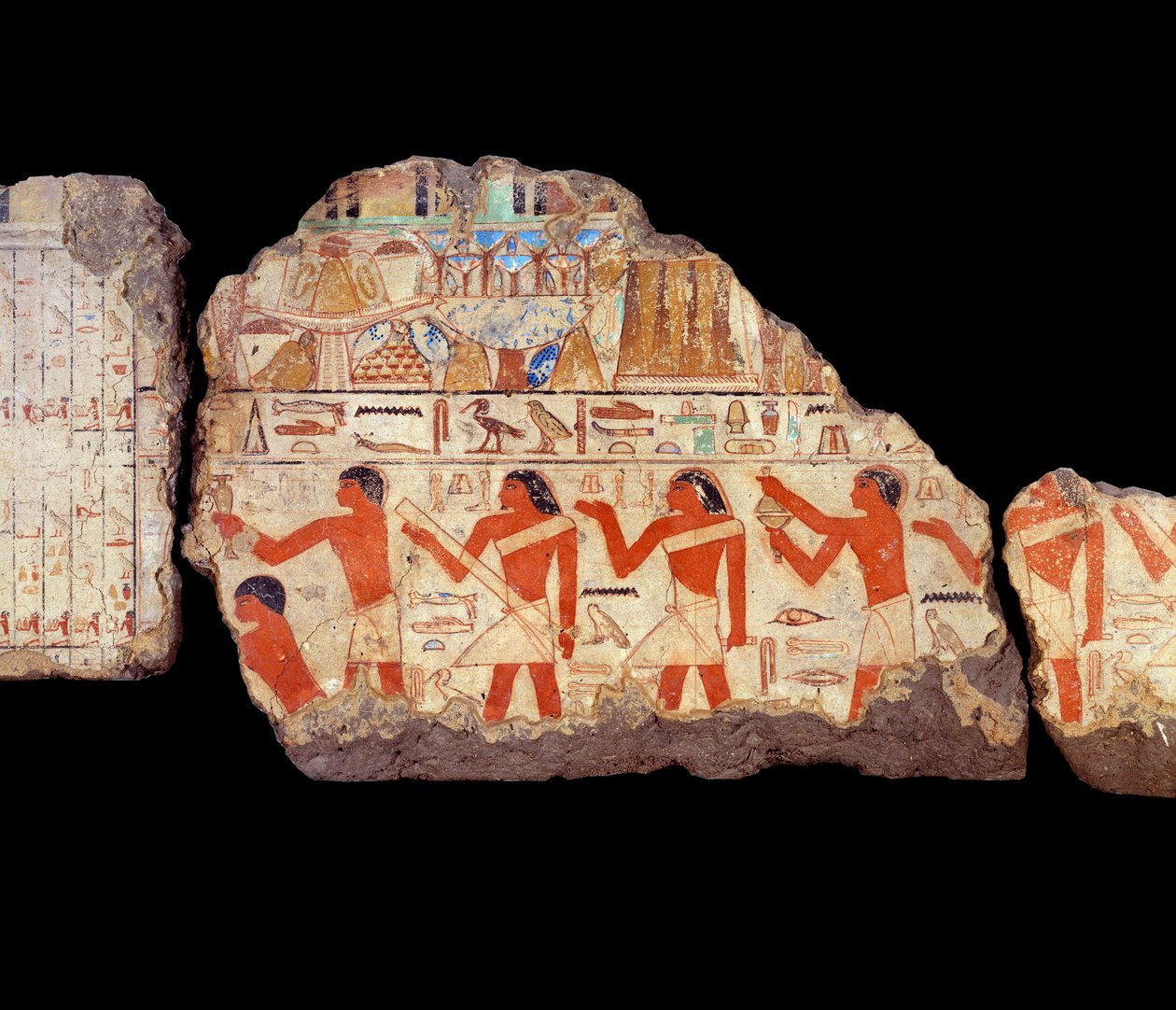 Muinaisen Egyptin taide: Maalauksia Metchetchin mastabasta: rituaalipappien seinämaalaus, 6. dynastia (n. 2350-2200). tekijältä School Egyptian