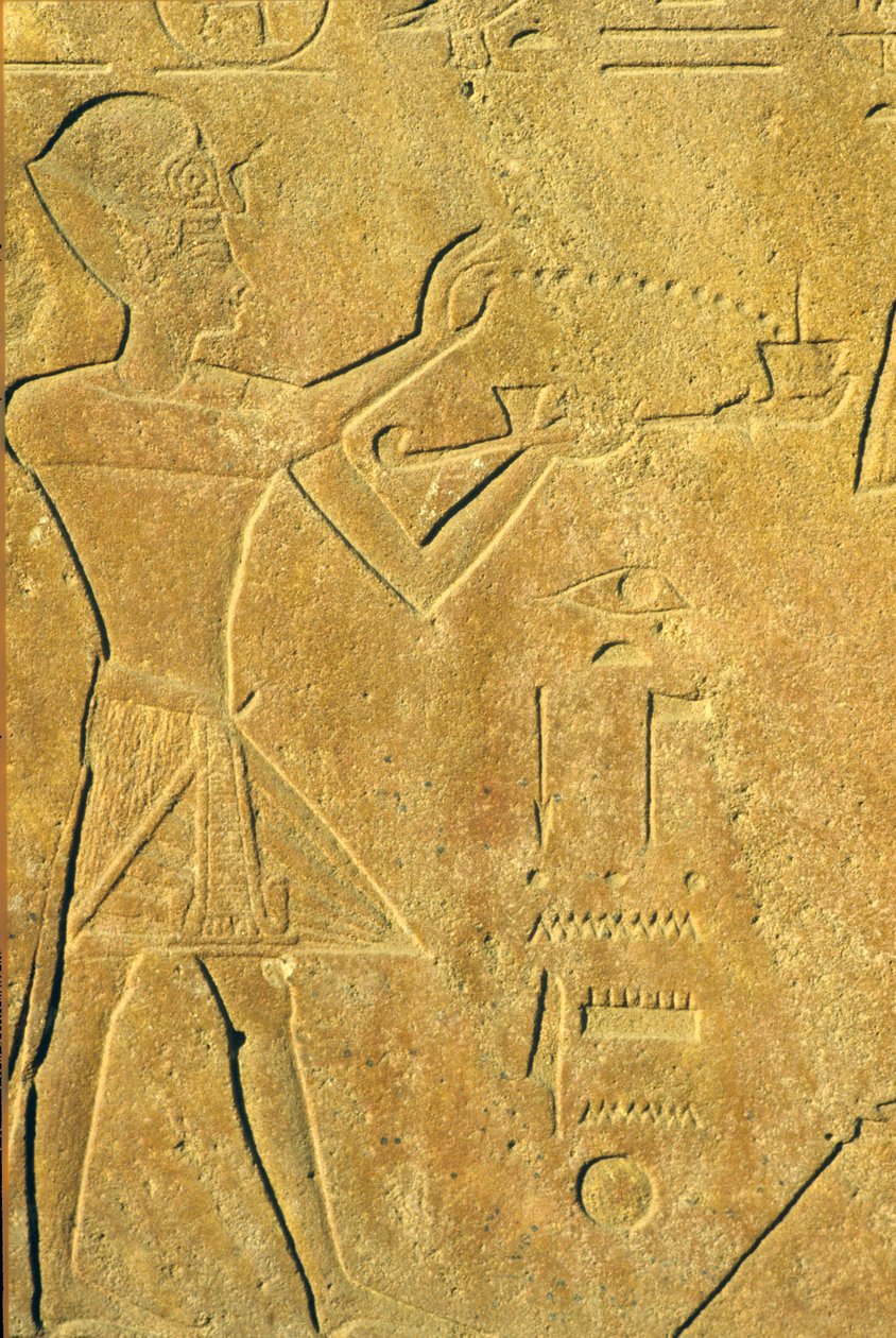 Muinainen Egypti, seinäkaiverrus, Karnak/Luxor, Hatsepsut tarjoaa suitsukkeita tekijältä School Egyptian
